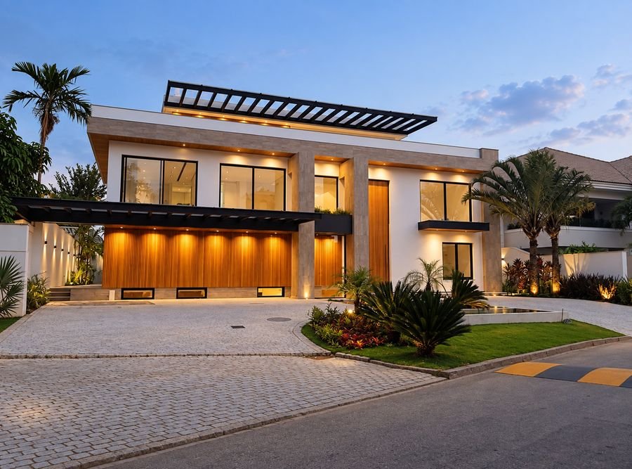 Fachada contemporânea da Residência Malibu
